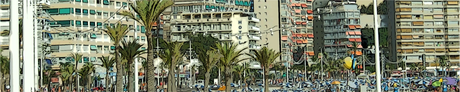 one of the several beaches  in the resort of benidorm in spain