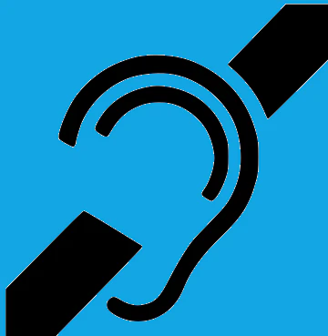 the symbol to show deafness